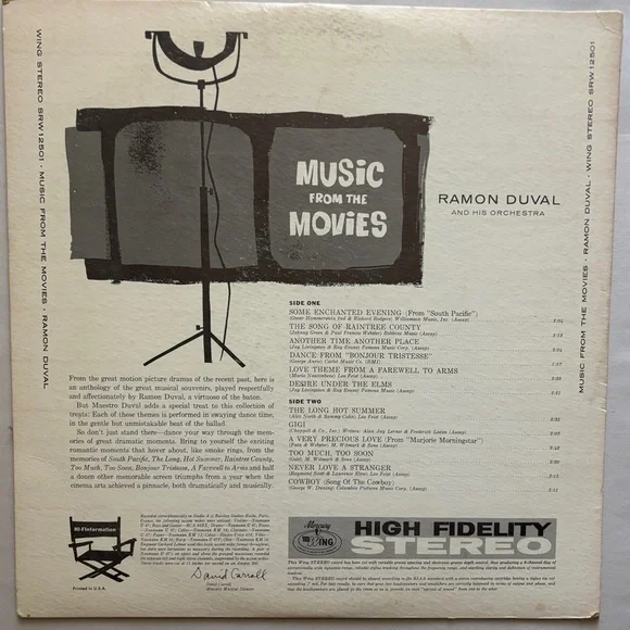 RARE VINTAGE 1-75 MUSIC FOM THE MOVIES SRW-12501 - Picture 2 of 4